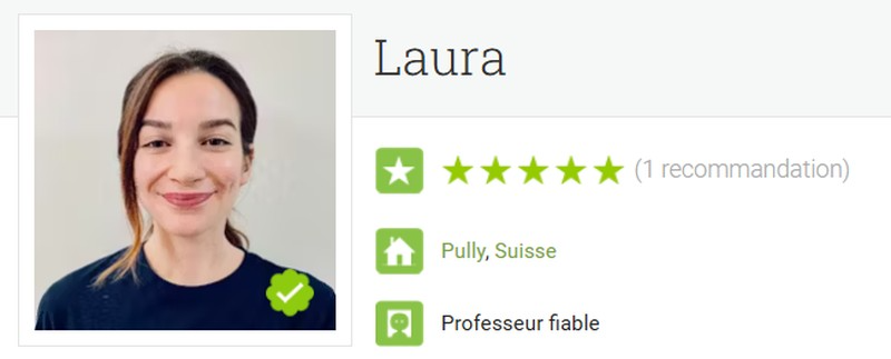 Portrait de Laura, professeure particulière de natation à Pully en Suisse